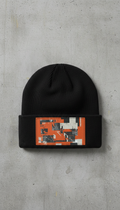 Black Beanie With Collage Patch